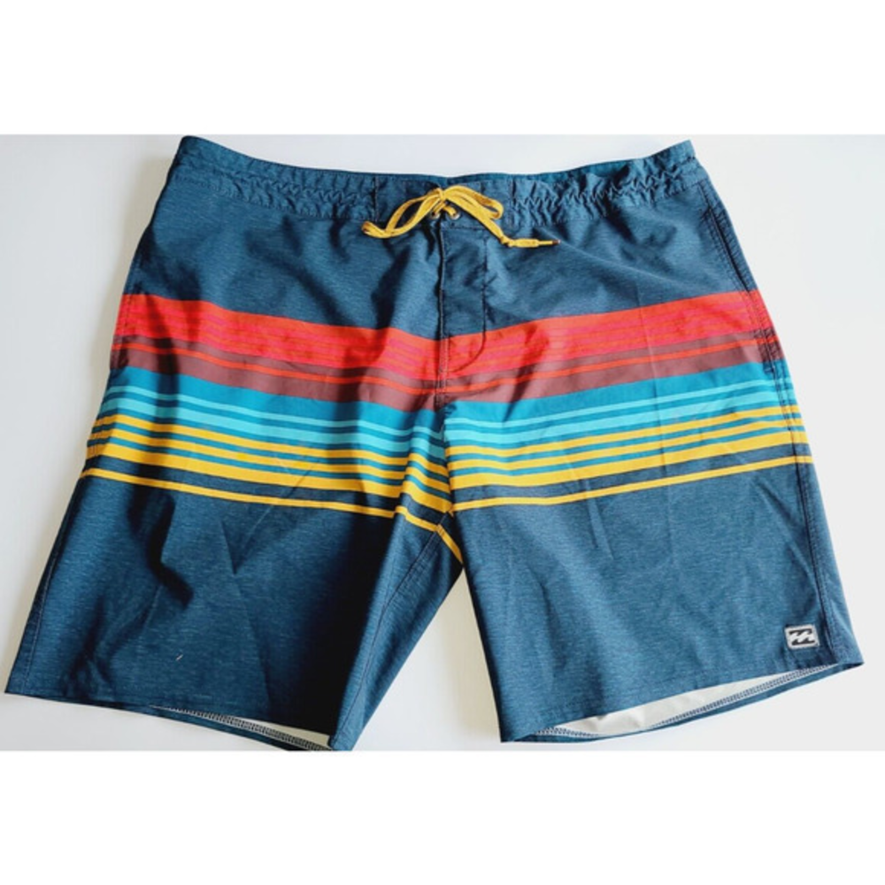Billabong Pinner Lo Tide Board Shorts Mens 38 Blue Striped Swim Trunks